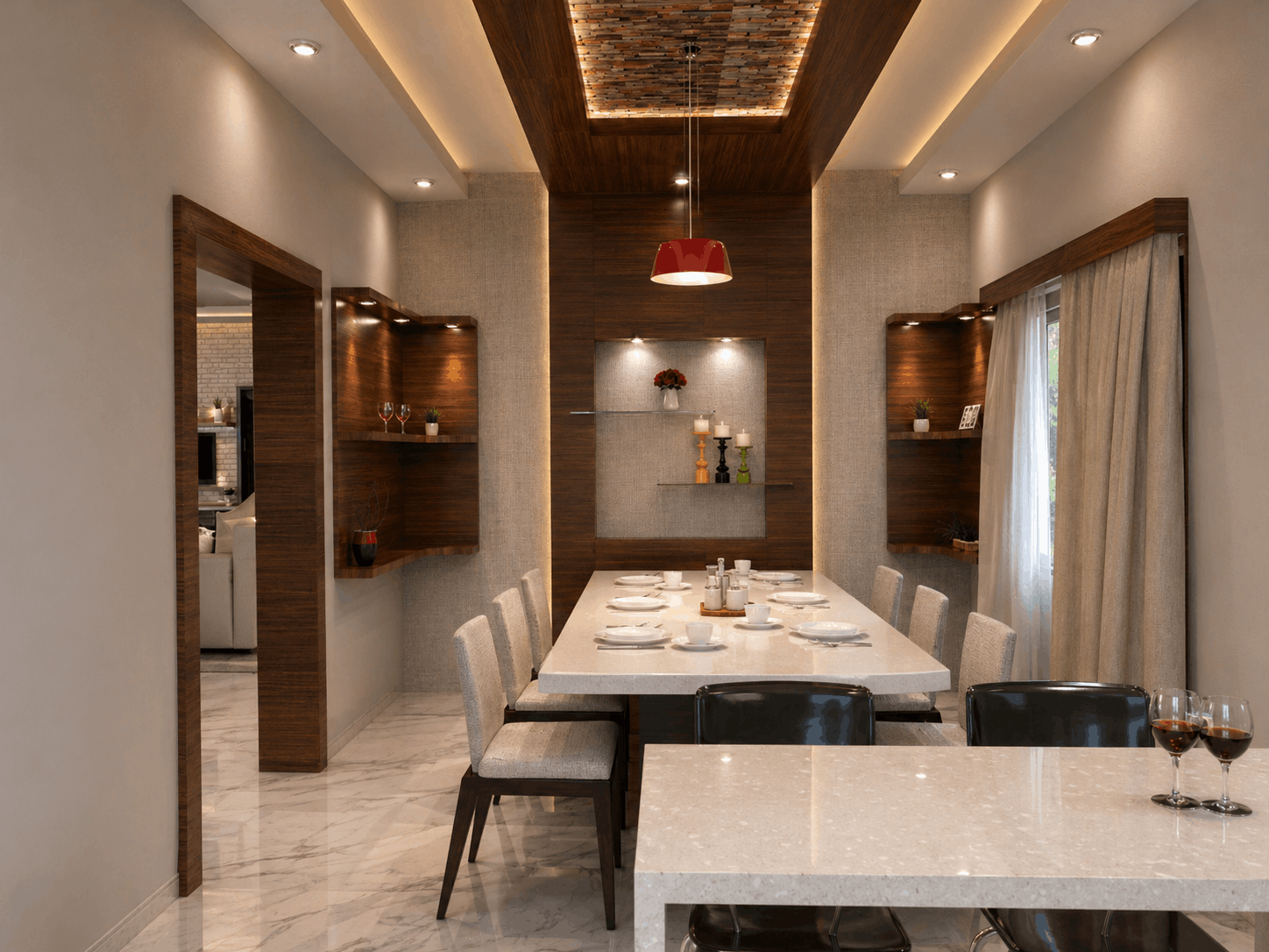 Ambrish Residence dining room — festival-scale dining area