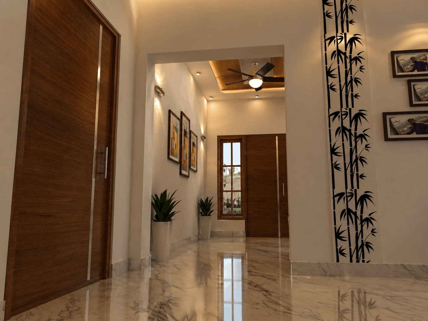 Ambrish Residence entrance foyer — duplex entry hall