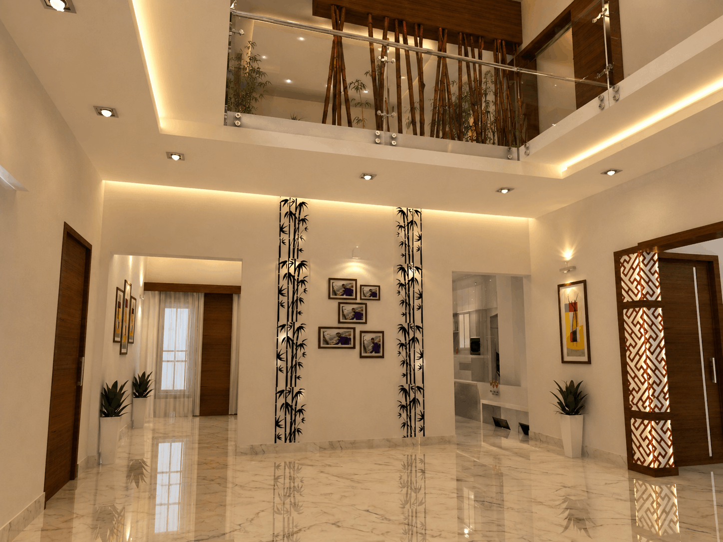 Ambrish Residence living room second view — towards dining