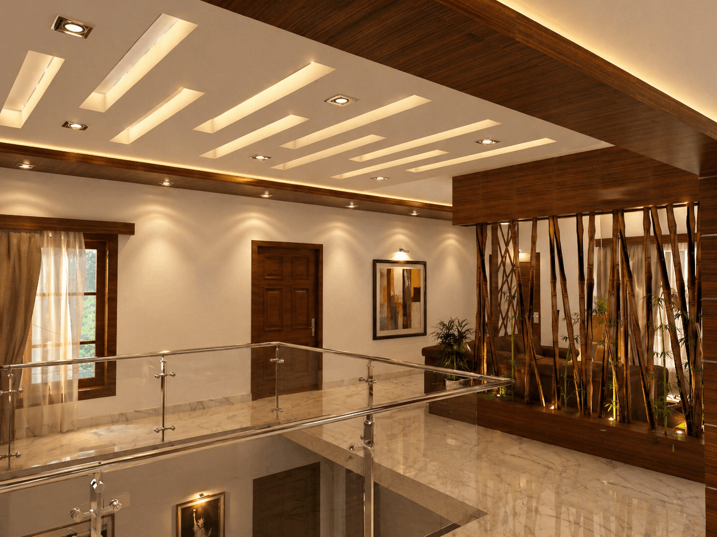 Ambrish Residence upper living room — first floor family space
