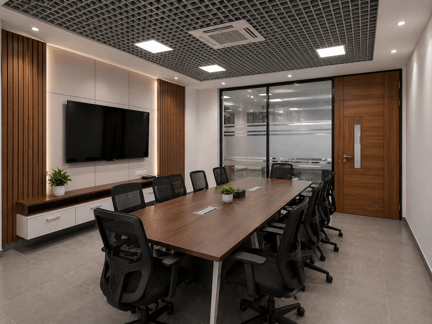 Jamna Auto Industries conference room — formal meeting space with AV integration