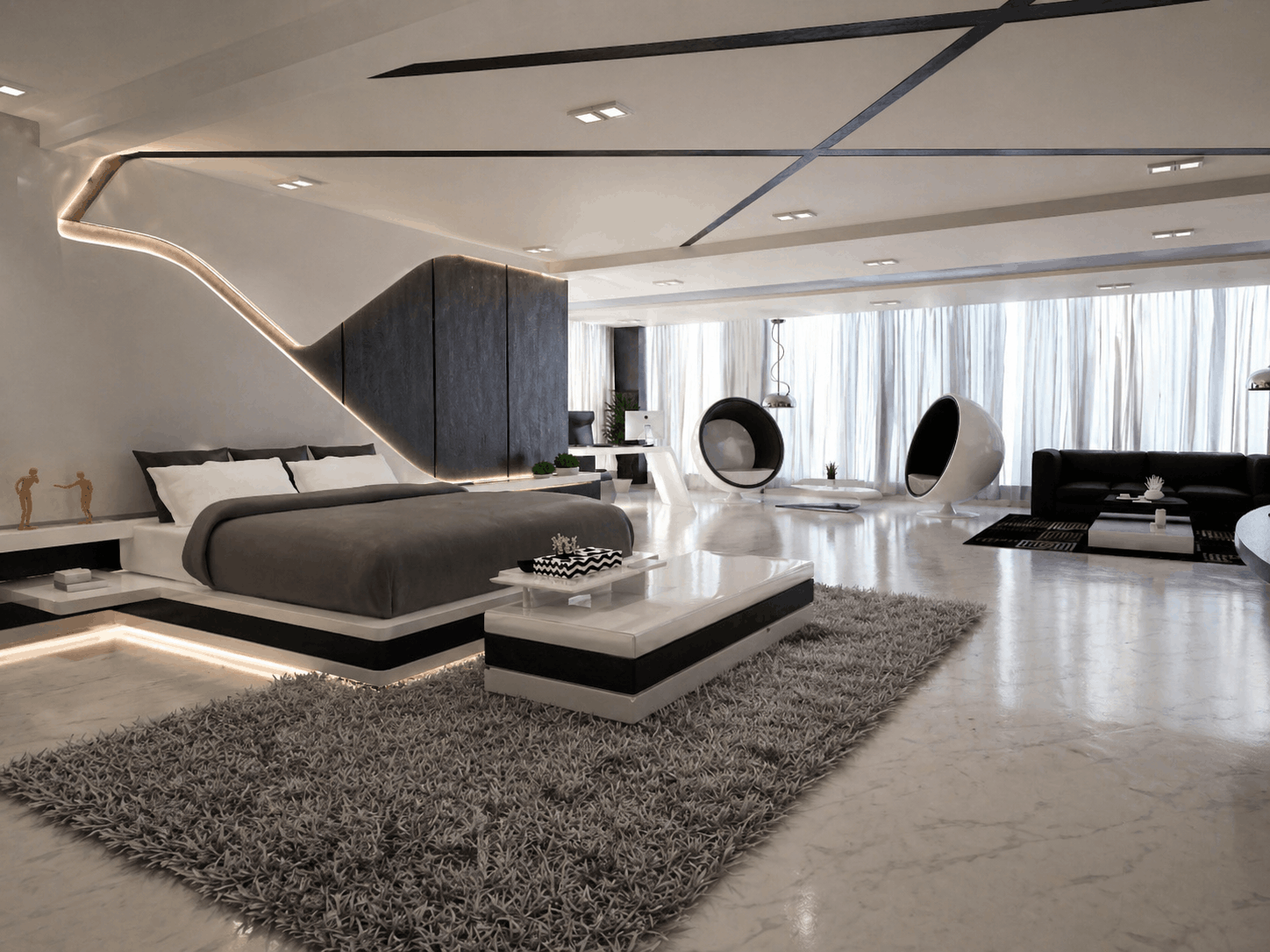 Vinutha Residence bedroom — bespoke built-in wardrobe